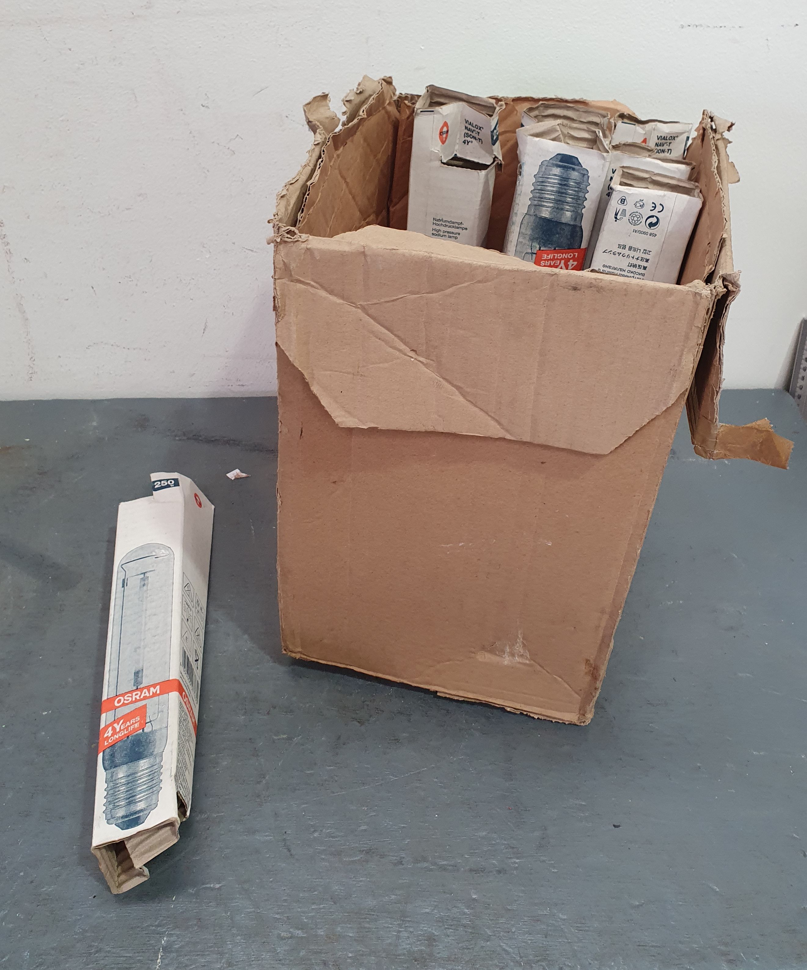 A BOX OF OSRAM EDISON GLOBES