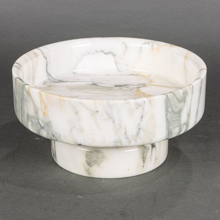 An Angelo Mangiarotti for Knoll marble pedestal bowl