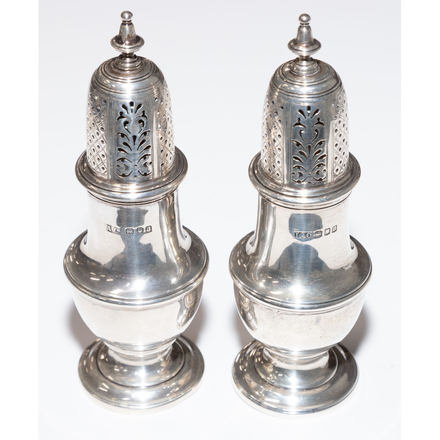 A Pair of George V Silver Casters