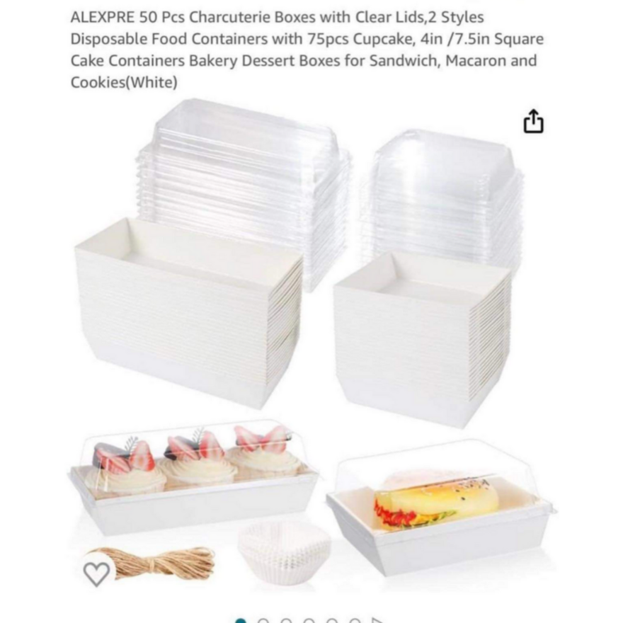 50pc Charcuterie Boxes w/ Clear Lids
