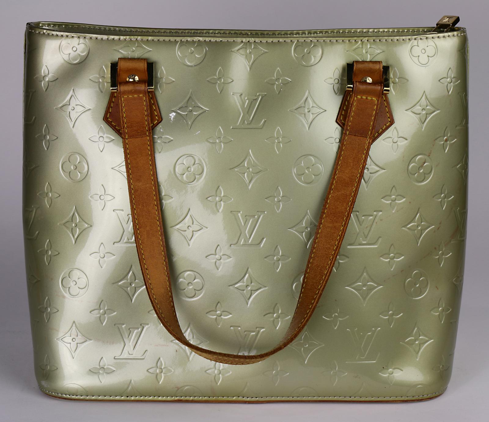 A Louis Vuitton Monogram Mint Green patent leather handbag
