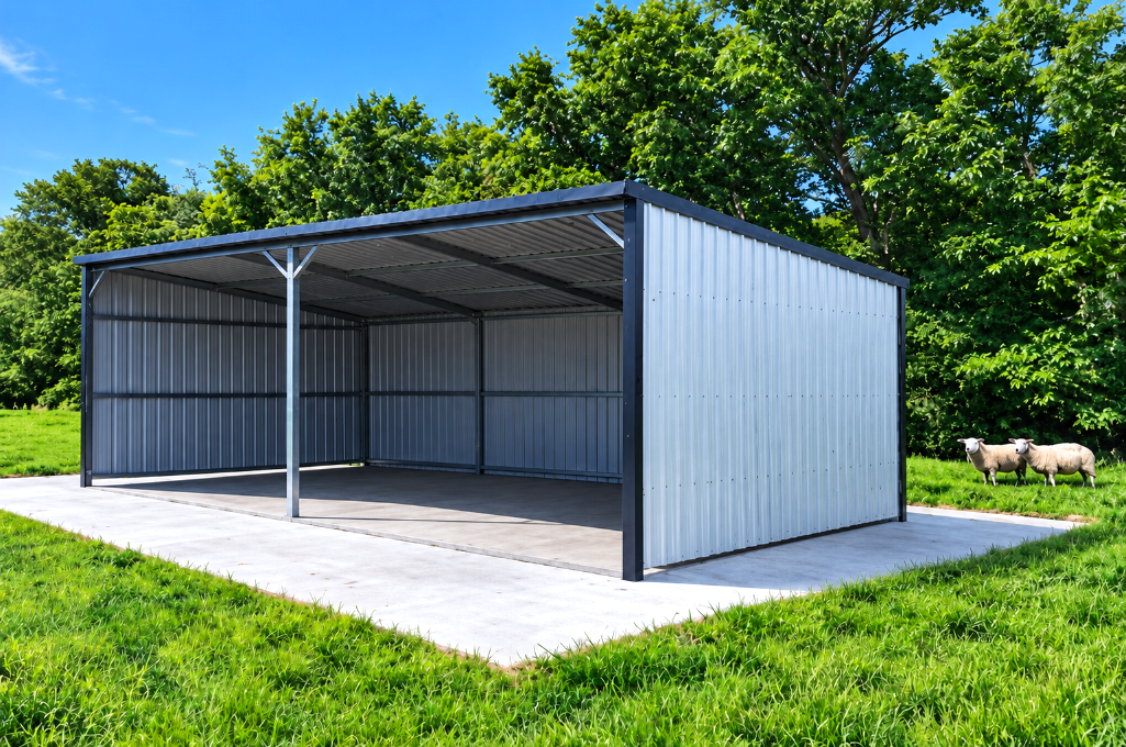 ABOSS 12' x 22' Livestock Metal Shed, Cream, M/N JD1222, Unused | Bid ...