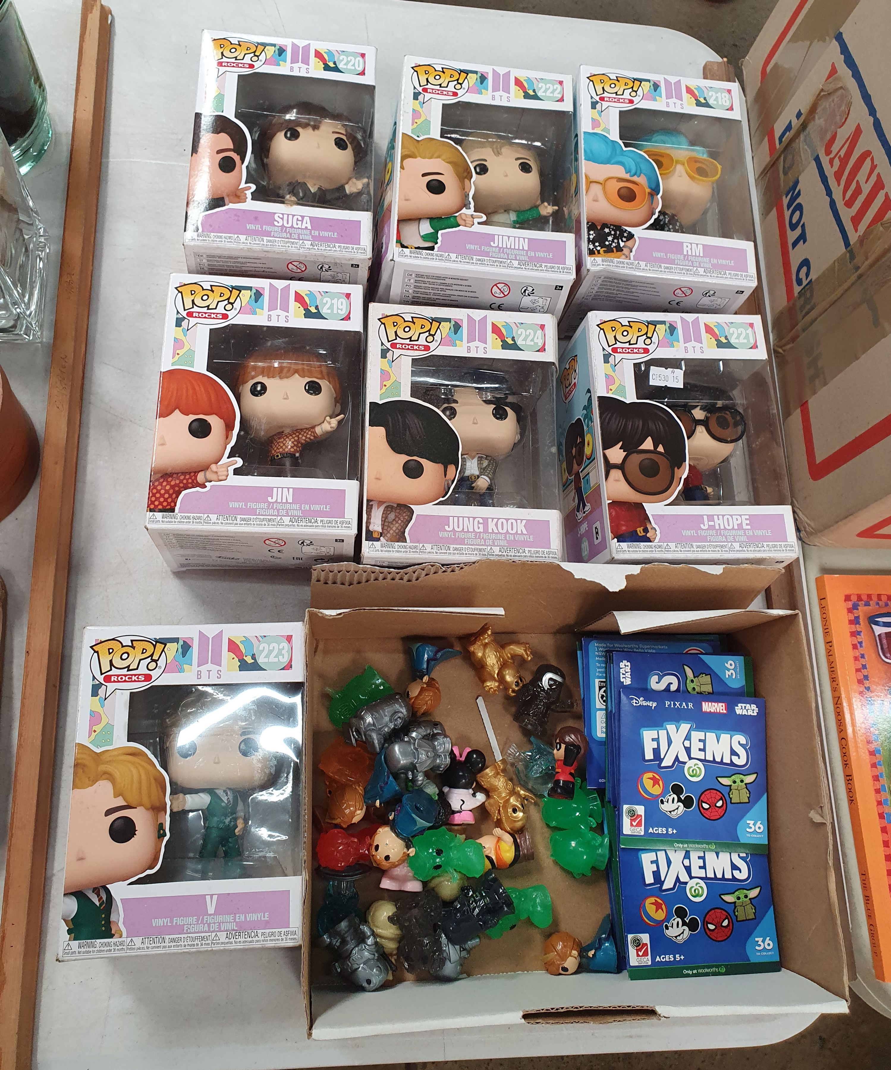 12 · SEVEN FUNKO BOXED FIGURES WITH OTHER COLLECTABLE FIGURES AND FIXEMS