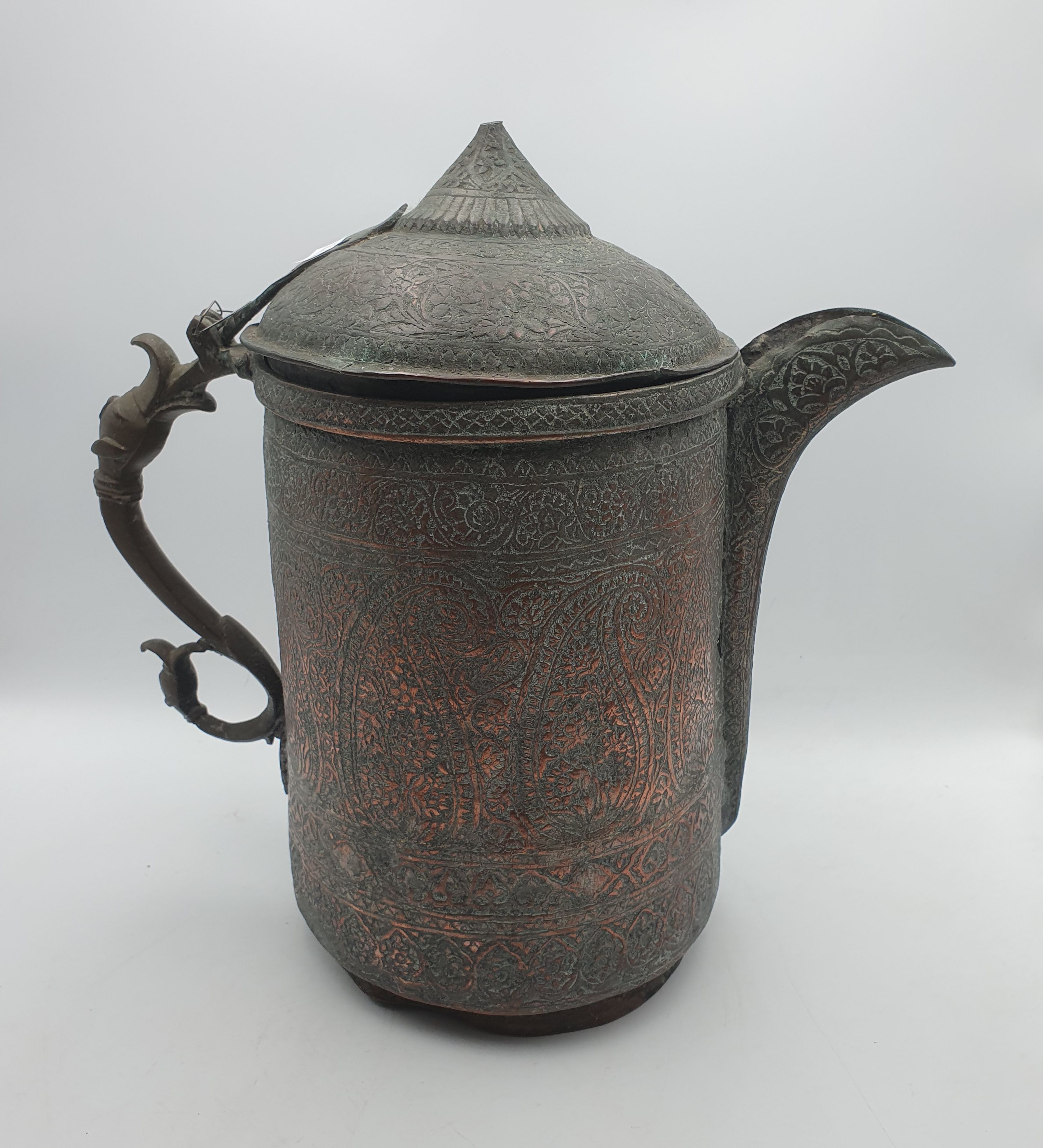 9 · A HEAVY 19th CENTURY PERSIAN COPPER COFFEE POT