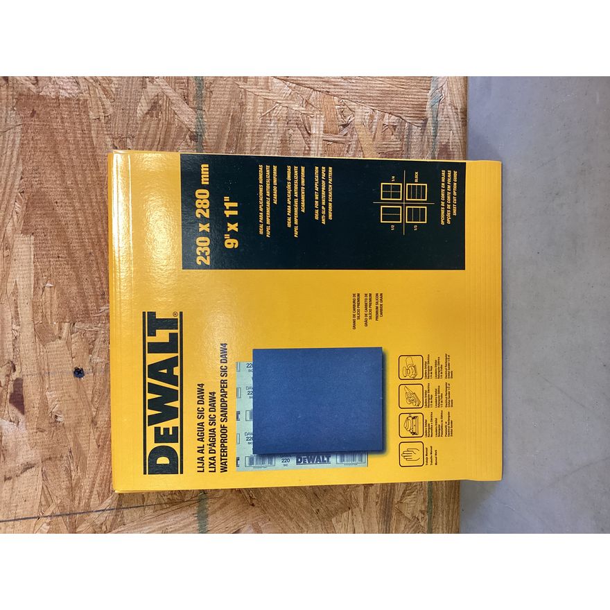 DeWalt Waterproof Sandpaper SIC DAW4 9" x 11" 280 Gr. 50 Pcs.