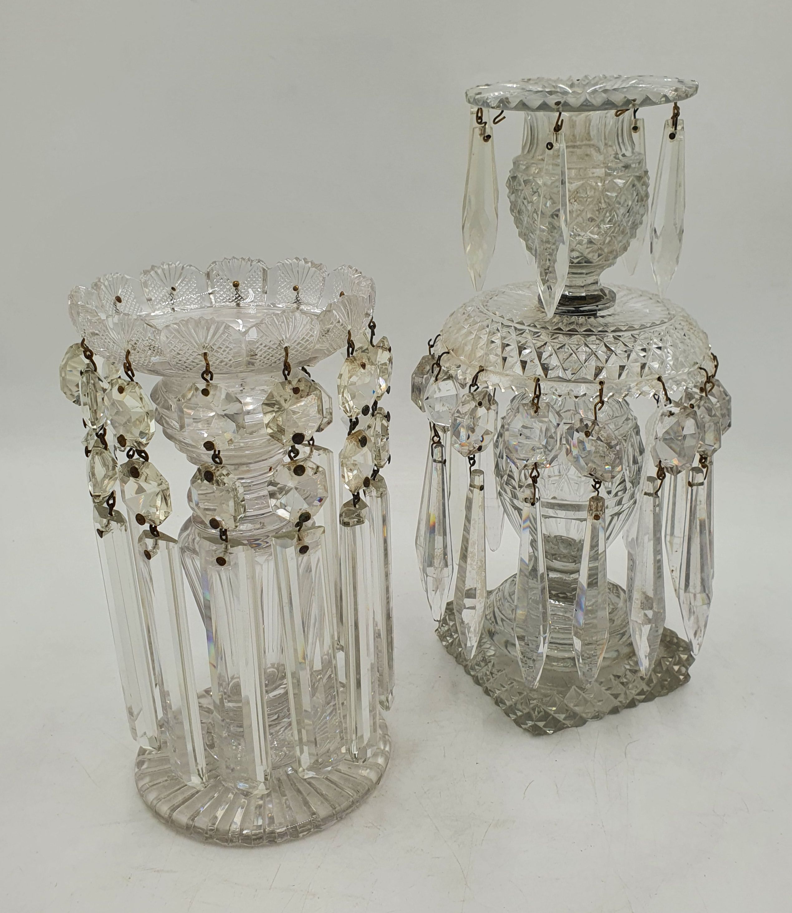Two Cut Crystal Lustres