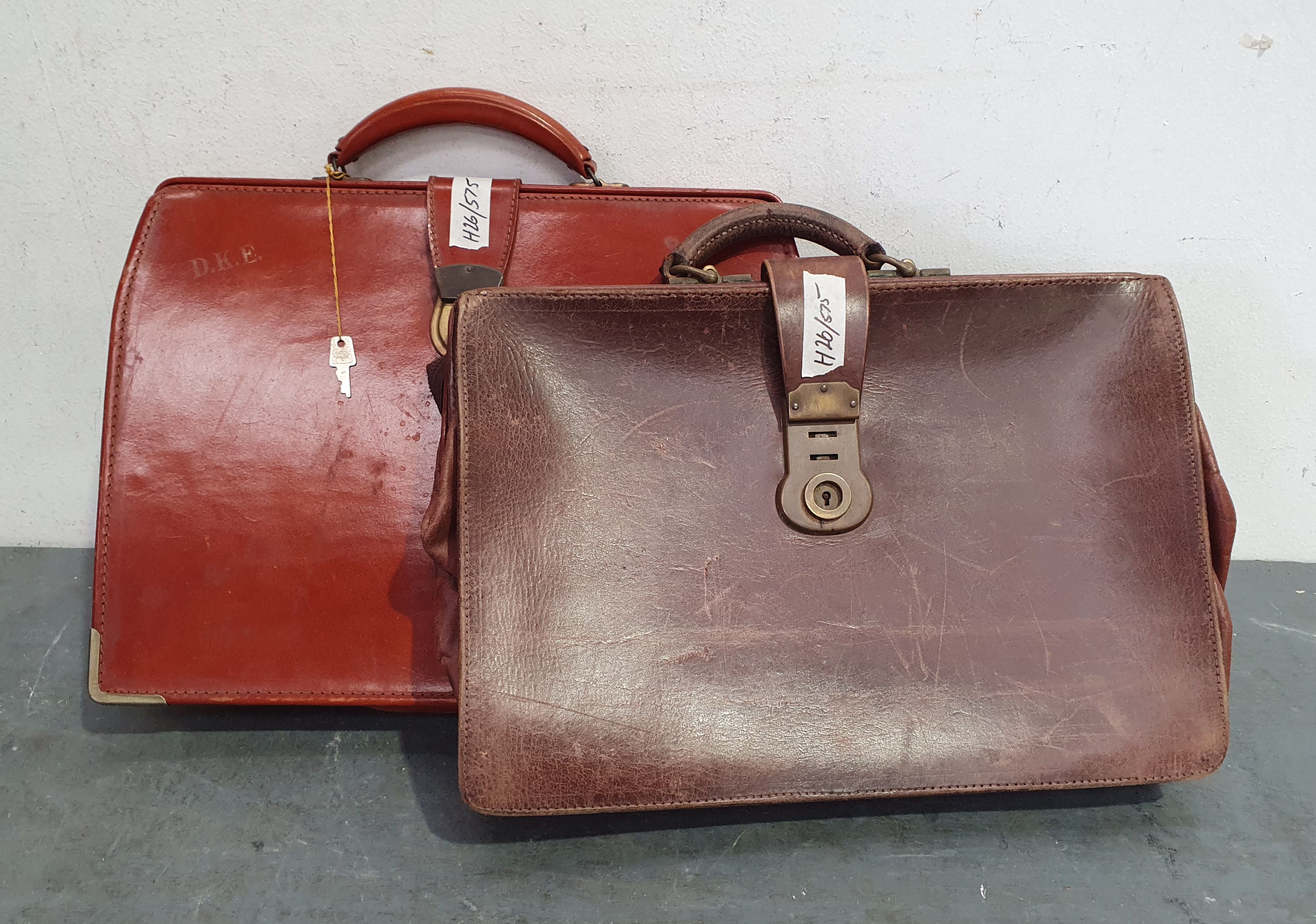 1260A · TWO VINTAGE LEATHER BAGS