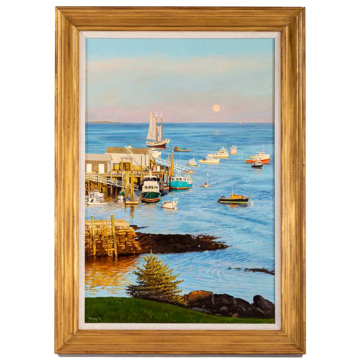 Michael B. Hoyt. Fishing Boats in Harbor, oil