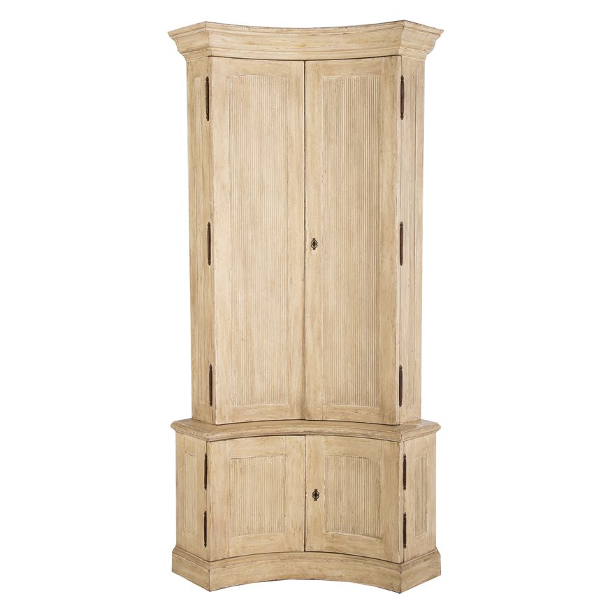 Two-Piece Custom Contemporary Corner Cabinet