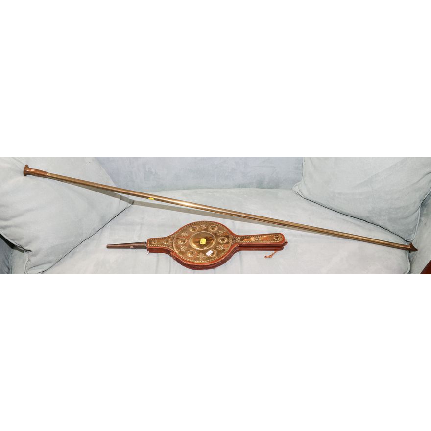 Brass Mounted Bellows & Brass Fire Poker Blower