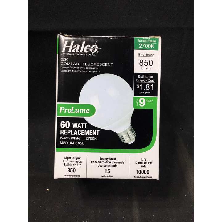 Halco Lighting Technologies G30 Compact Flourescent 60W Replacement Light Bulb