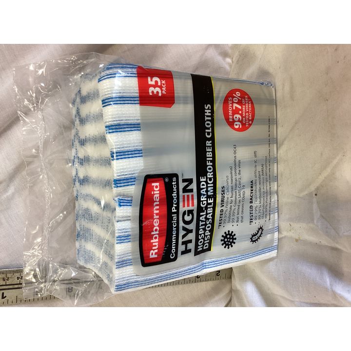 Rubbermaid Commercial Products Hygen Hospital Grade Disposable Microfiber Cloths- 35pk
