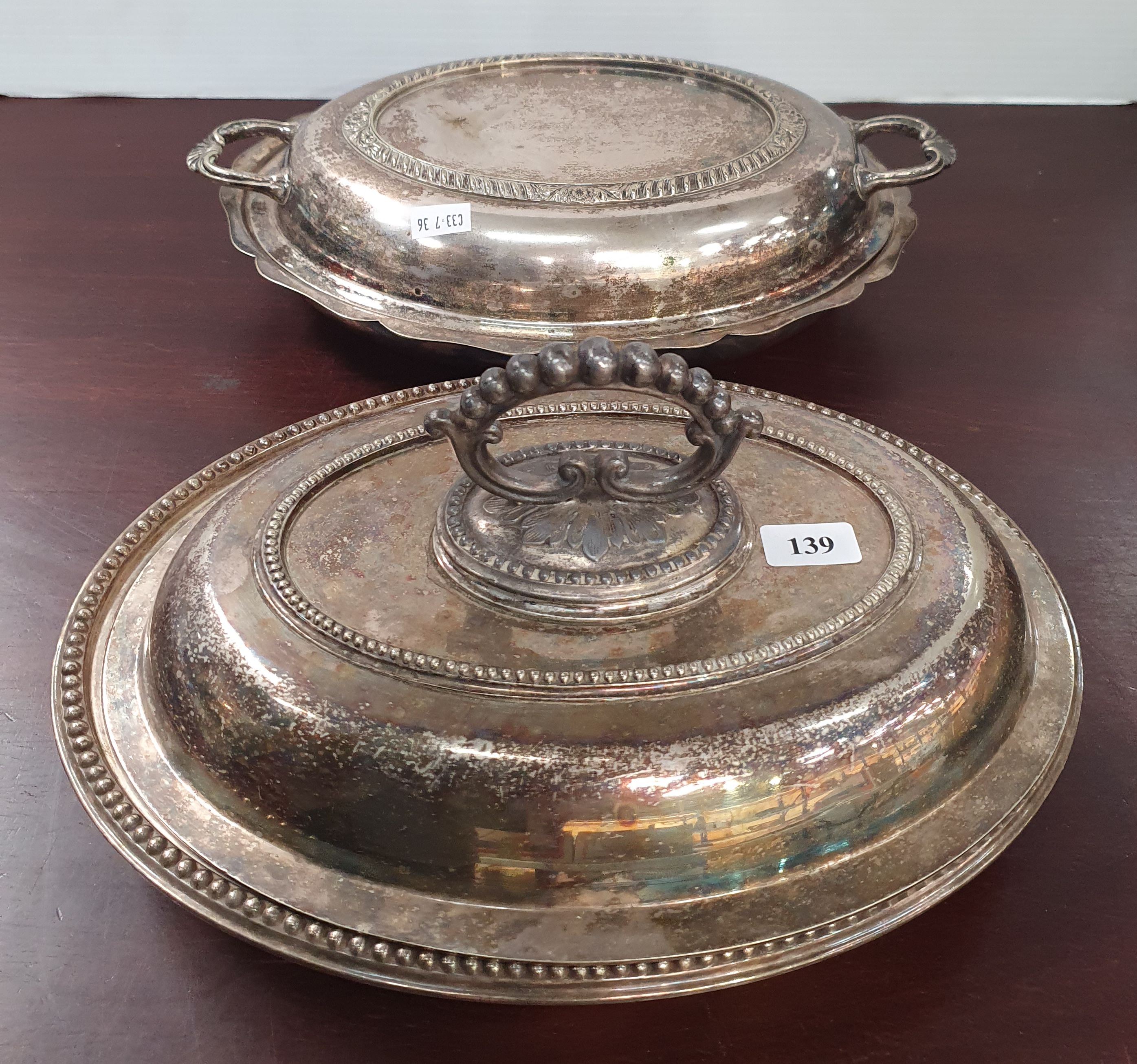 139 · TWO SILVERPLATED TUREENS
