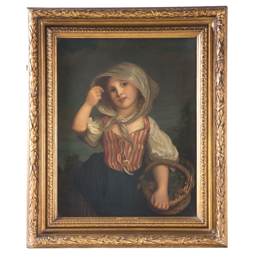 William Owen. "Girl Gathering Roses"