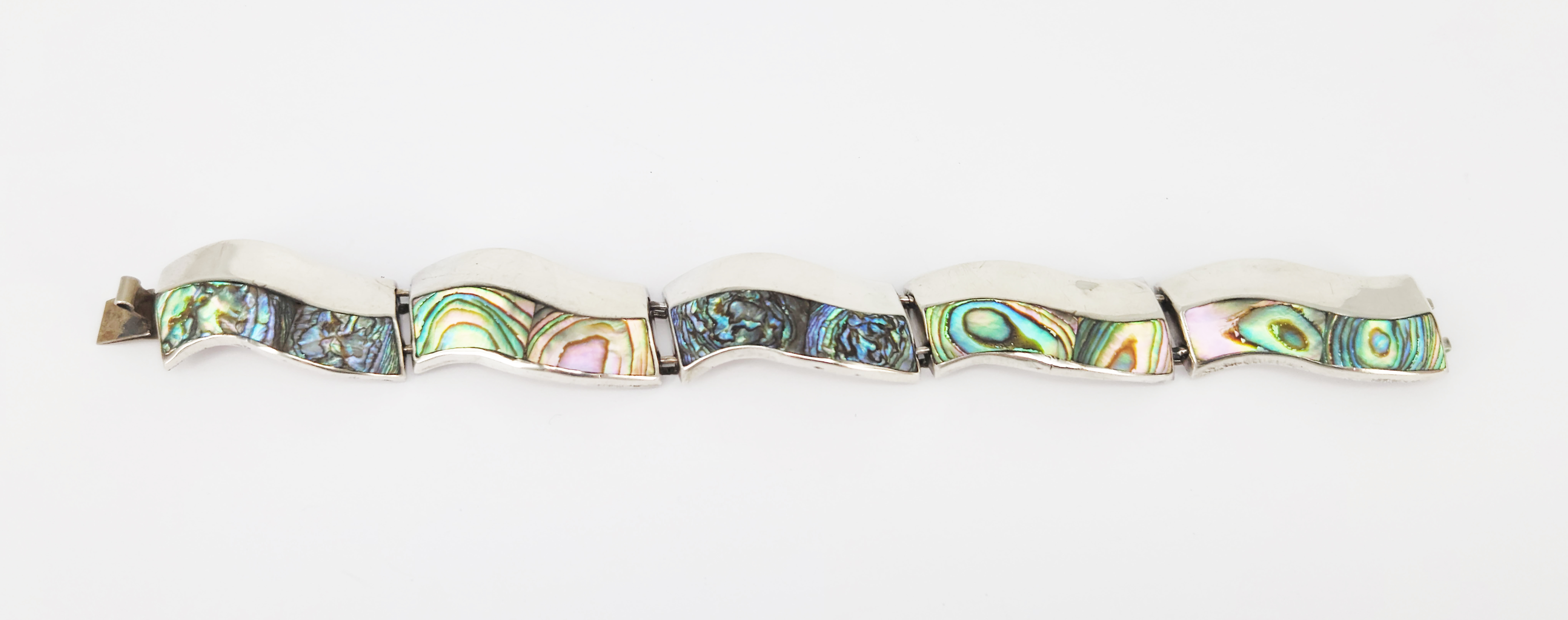 199 · A TAXCO STERLING SILVER AND ABALONE BRACELET