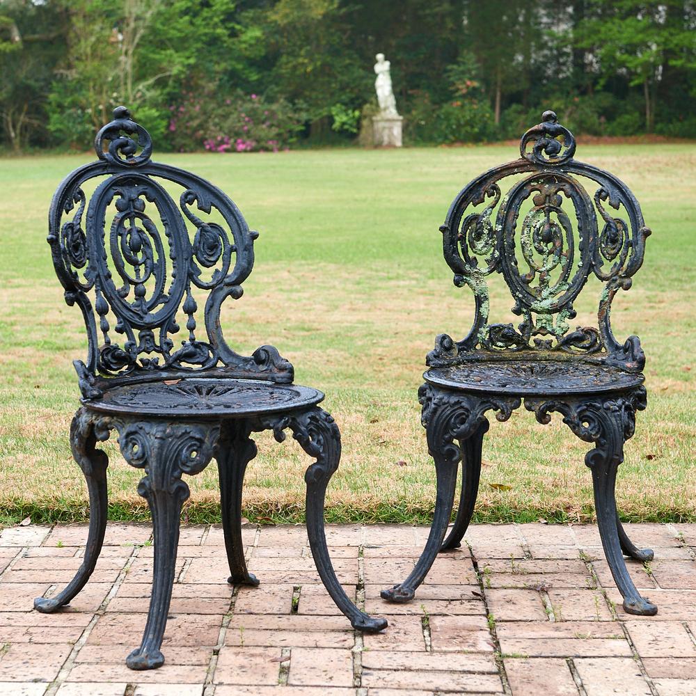 Pair Victorian Cast Iron Garden Chairs Lofty Marketplace