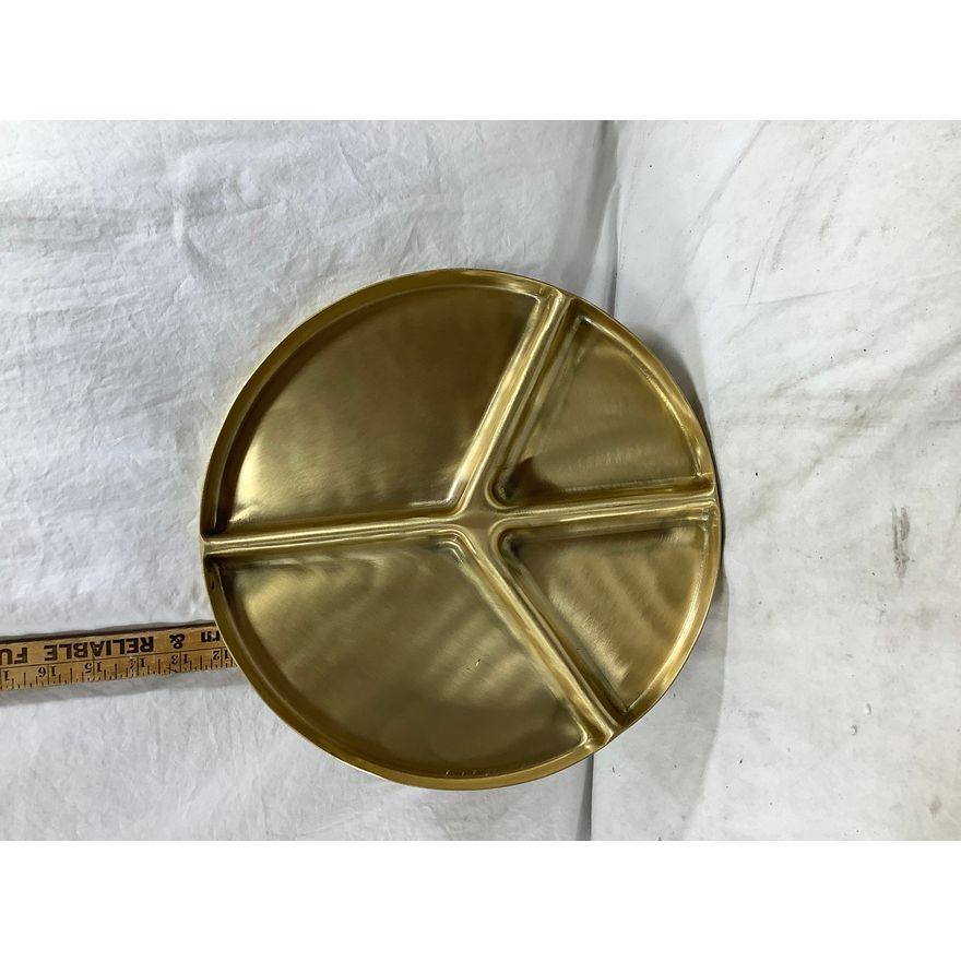 OpalHouse Design by Jungalow 13" Metal Gold Peace Sign Divided Tray
