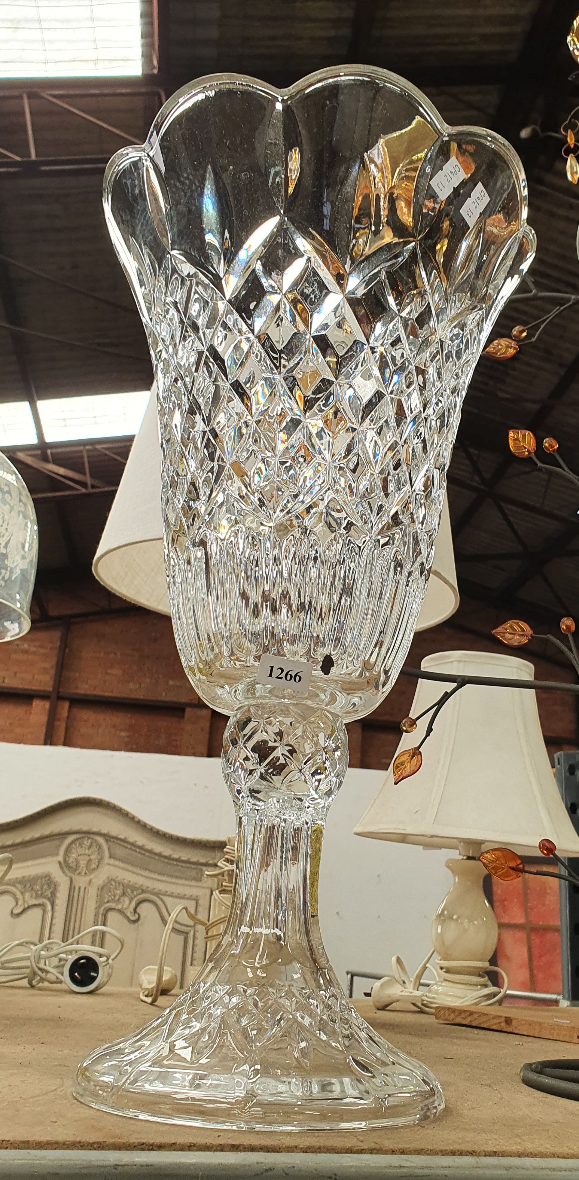 1266 · A CUT GLASS VASE