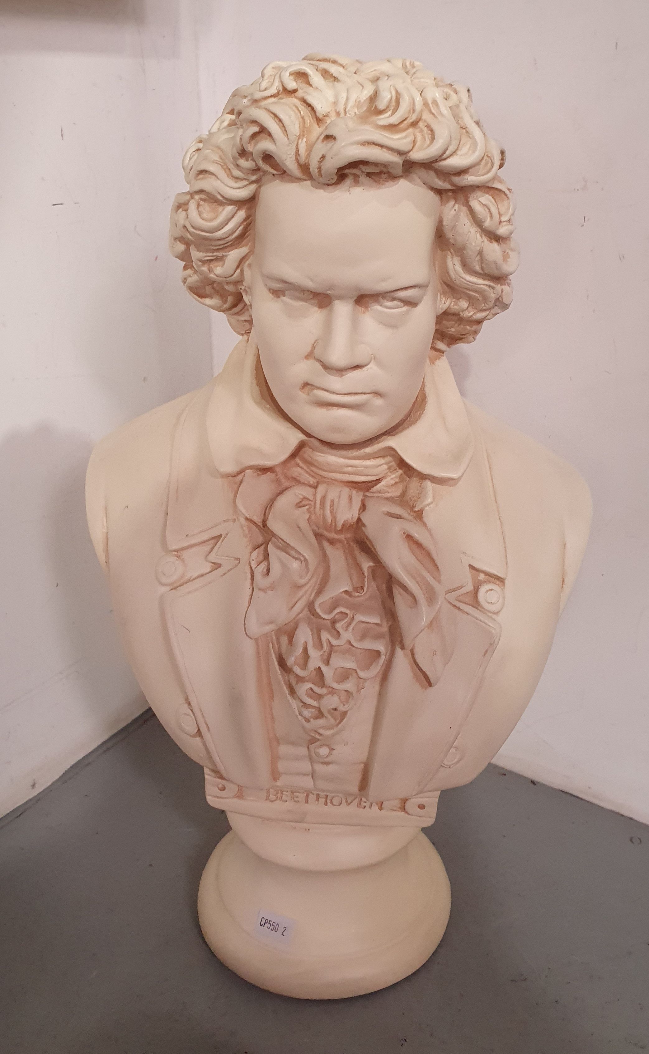 A Composite Resin Bust Of Beethoven