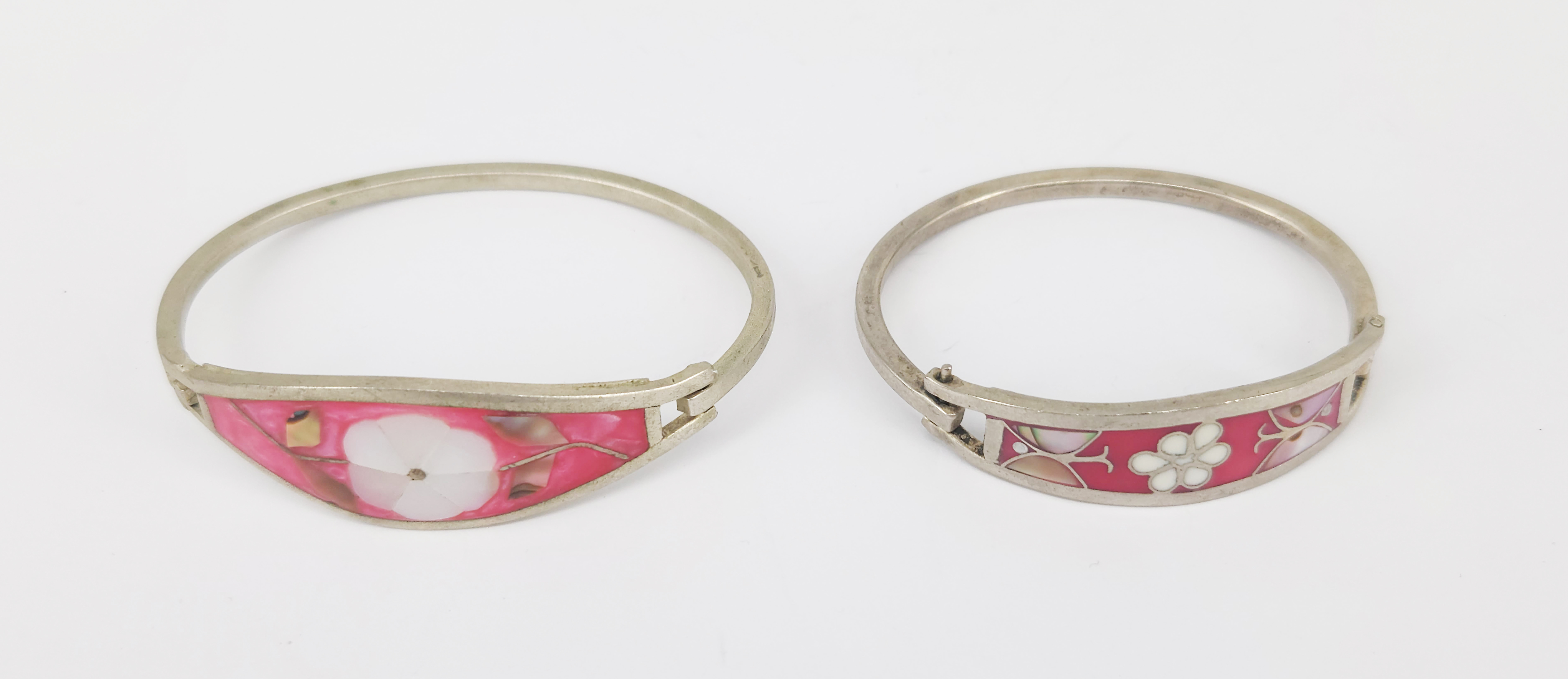 448 · TWO MEXICAN ALPACA BANGLES