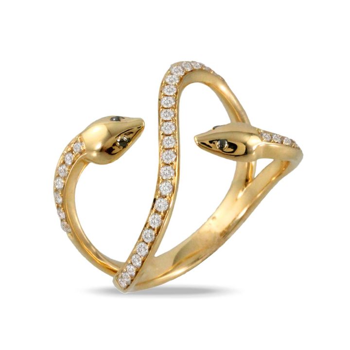 Doves Doron Paloma Diamond Gold Serpent Snake Ring