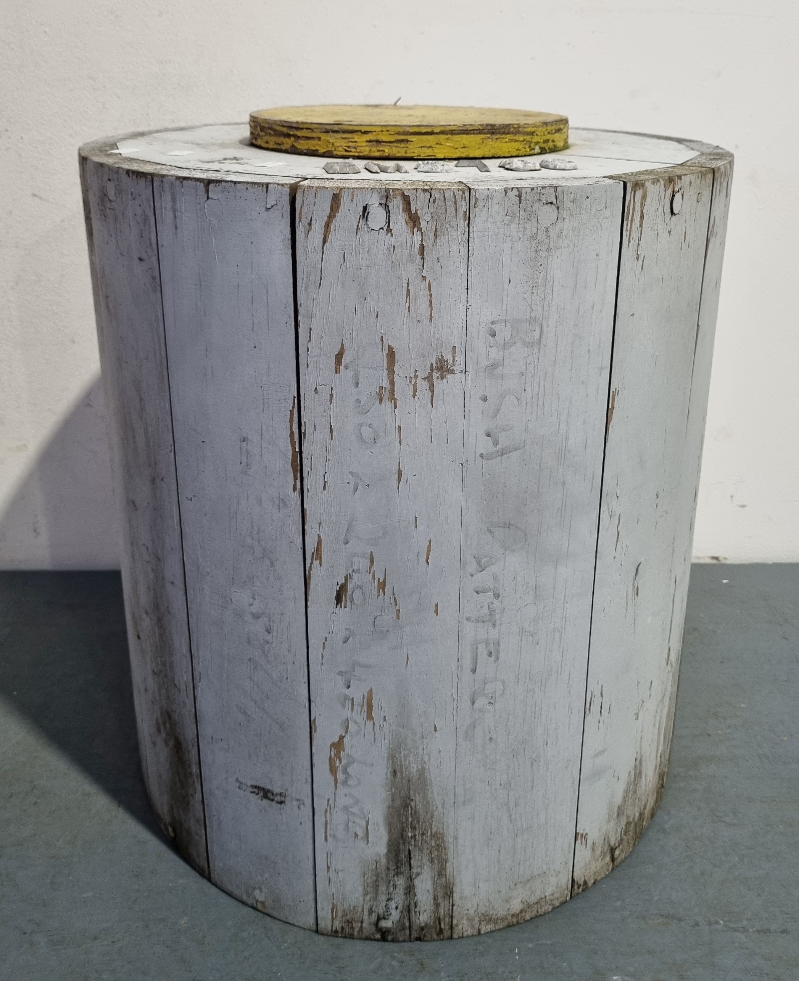 An Industrial Cylindrical Side Table