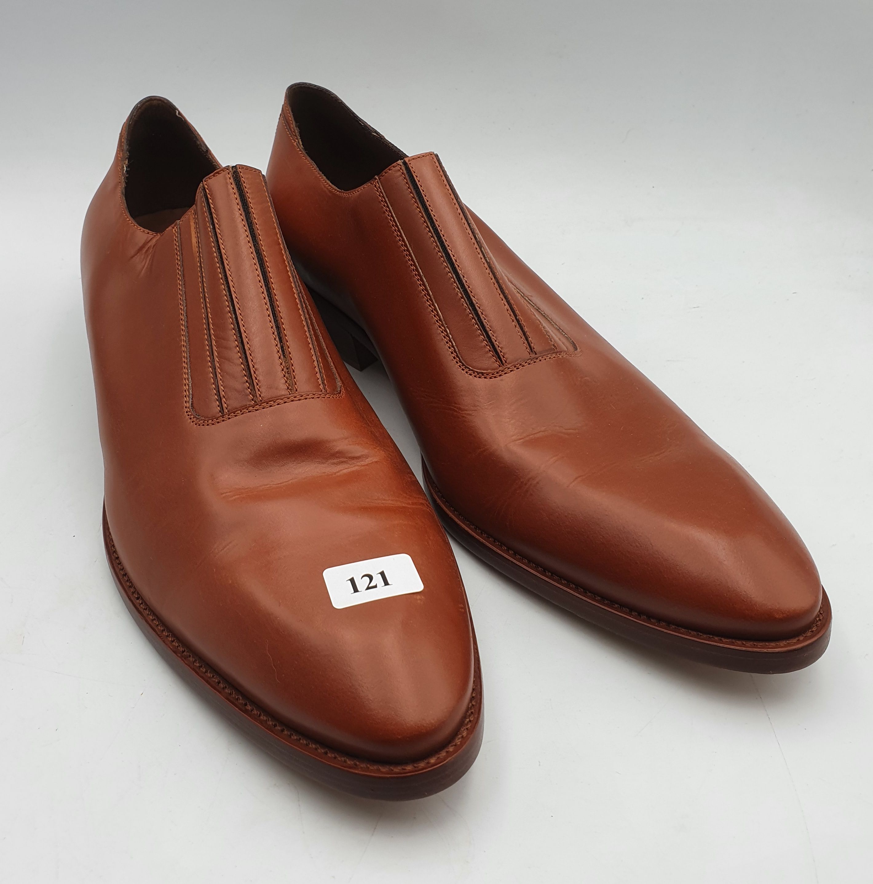 A Pair Of Men'S Balenciaga (Made In Italy) All Leather Shoes