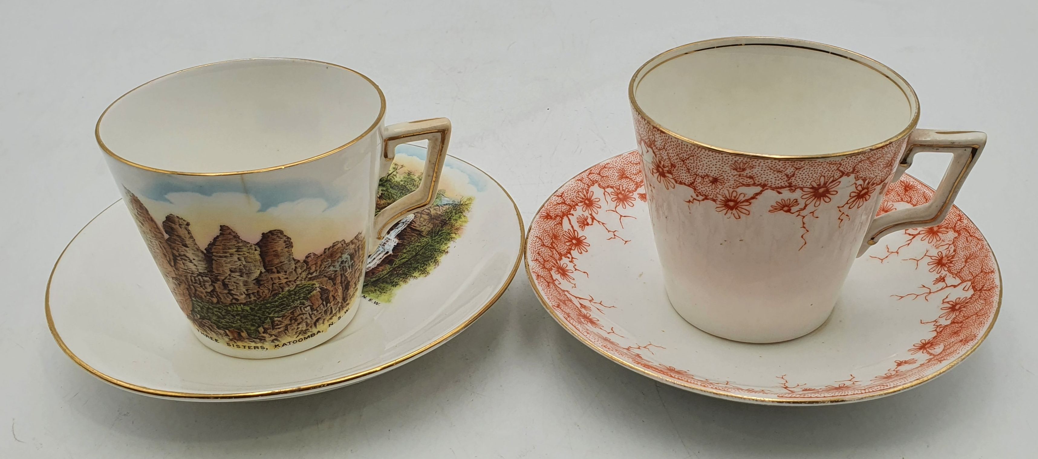 691 · A SHELLEY FINE BONE CHINA TEA DUO