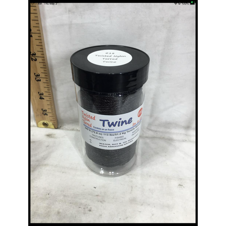 #18 Twisted Nylon Tarred Twine 249ft, 113lbs