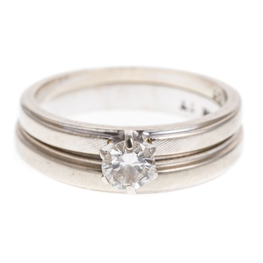 A Ladies Diamond Wedding Set in 14K