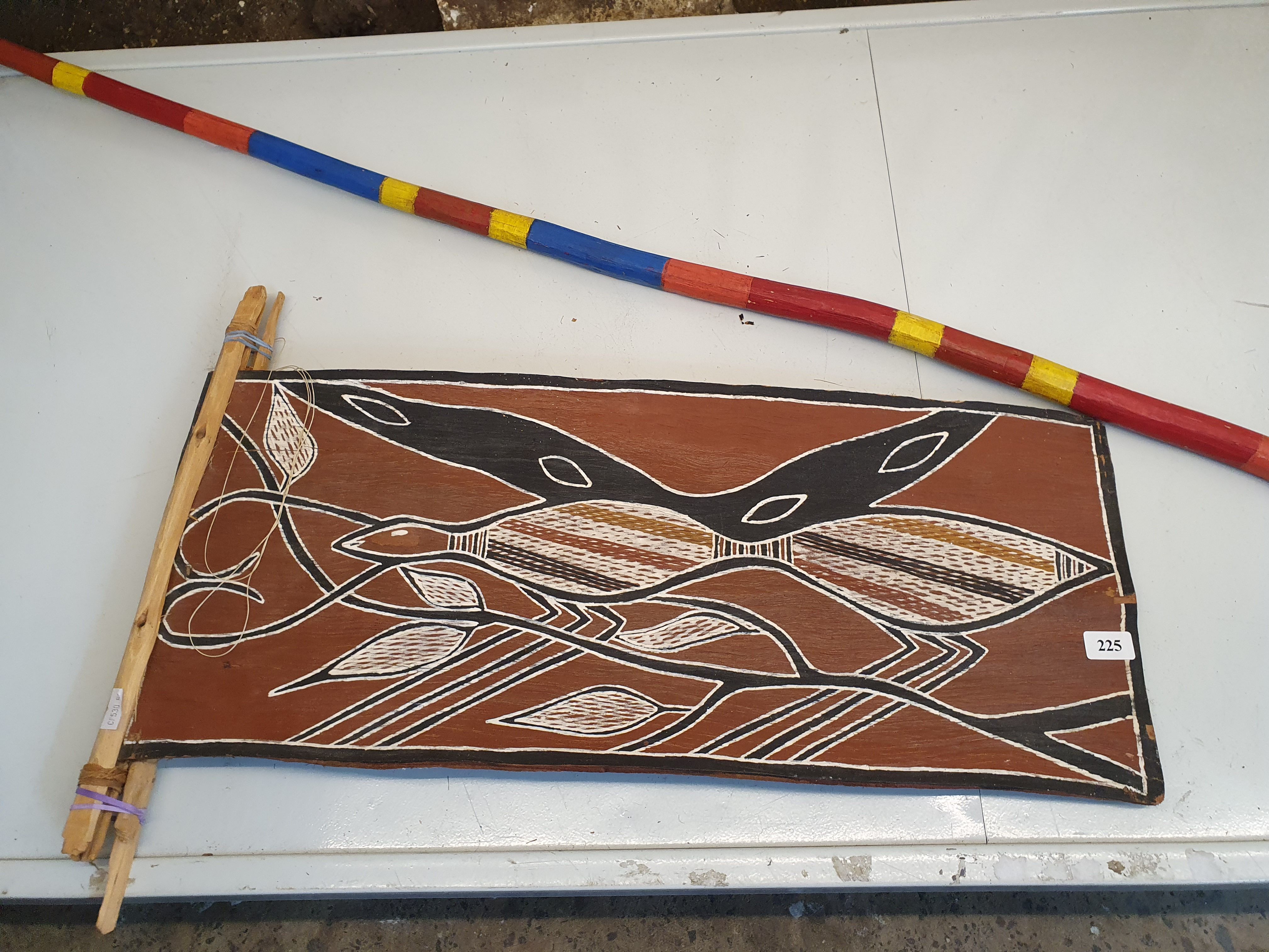225 · A TRADITIONAL ABORIGINAL ARTWORK ON BARK