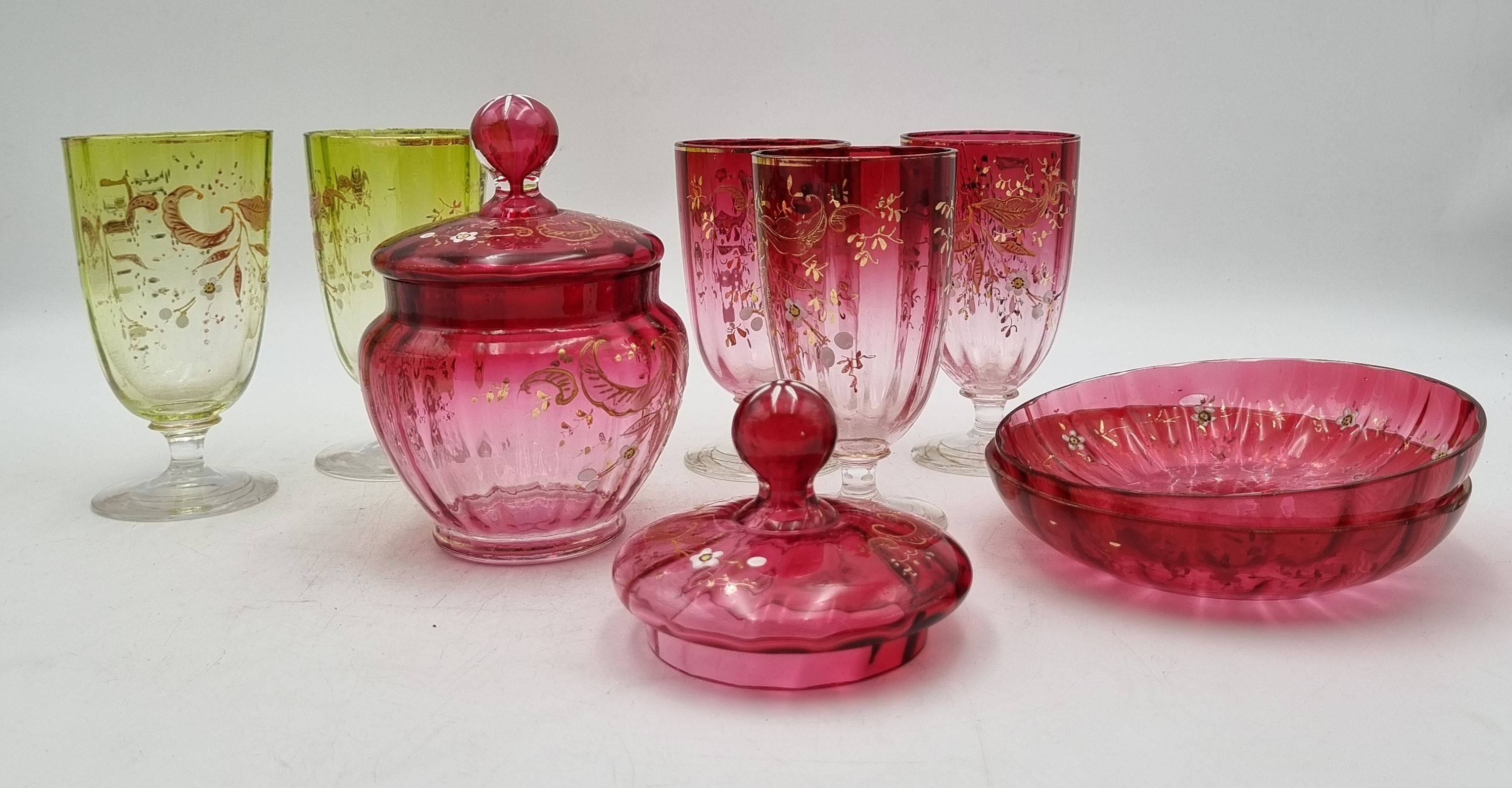 650 · A GROUP OF BOHEMIAN RUBY GLASS
