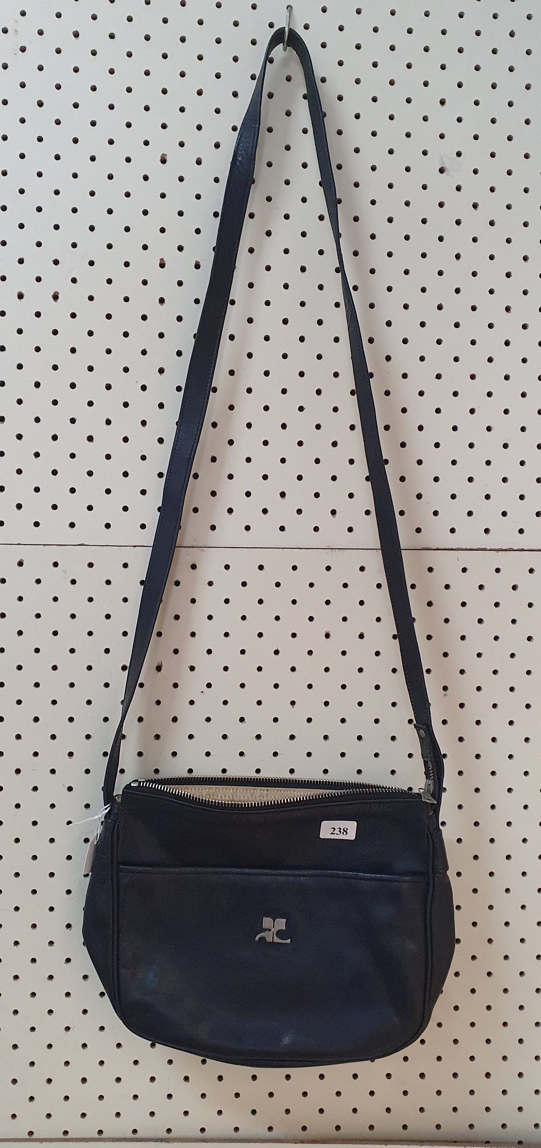238 · A FRENCH BLUE LEATHER HANDBAG