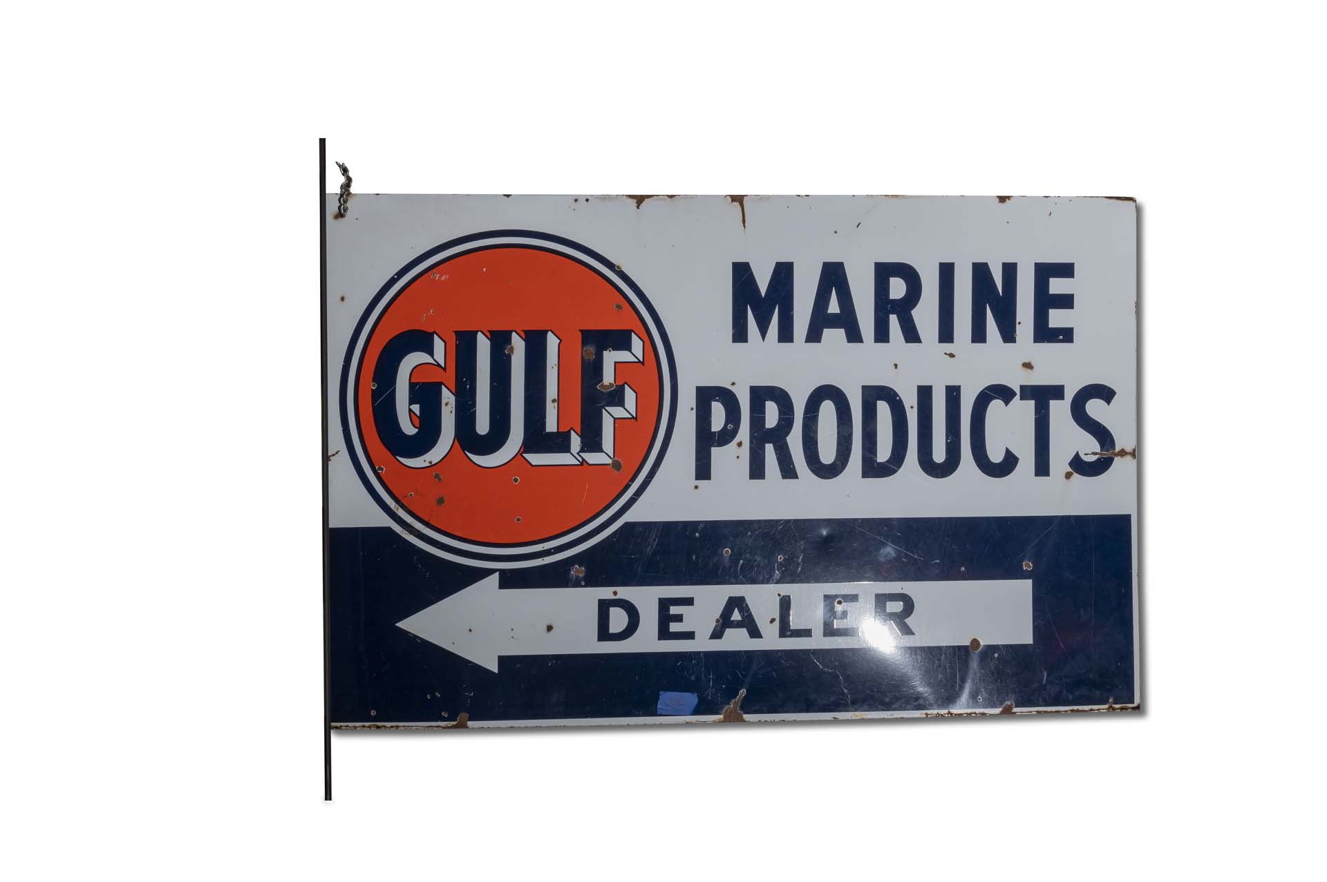 'Gulf Marine Products Dealer' Porcelain Sign Broad Arrow Auctions