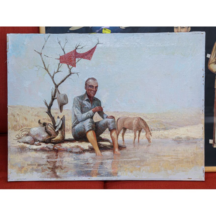 Robert Bowman, Western Scene, oil