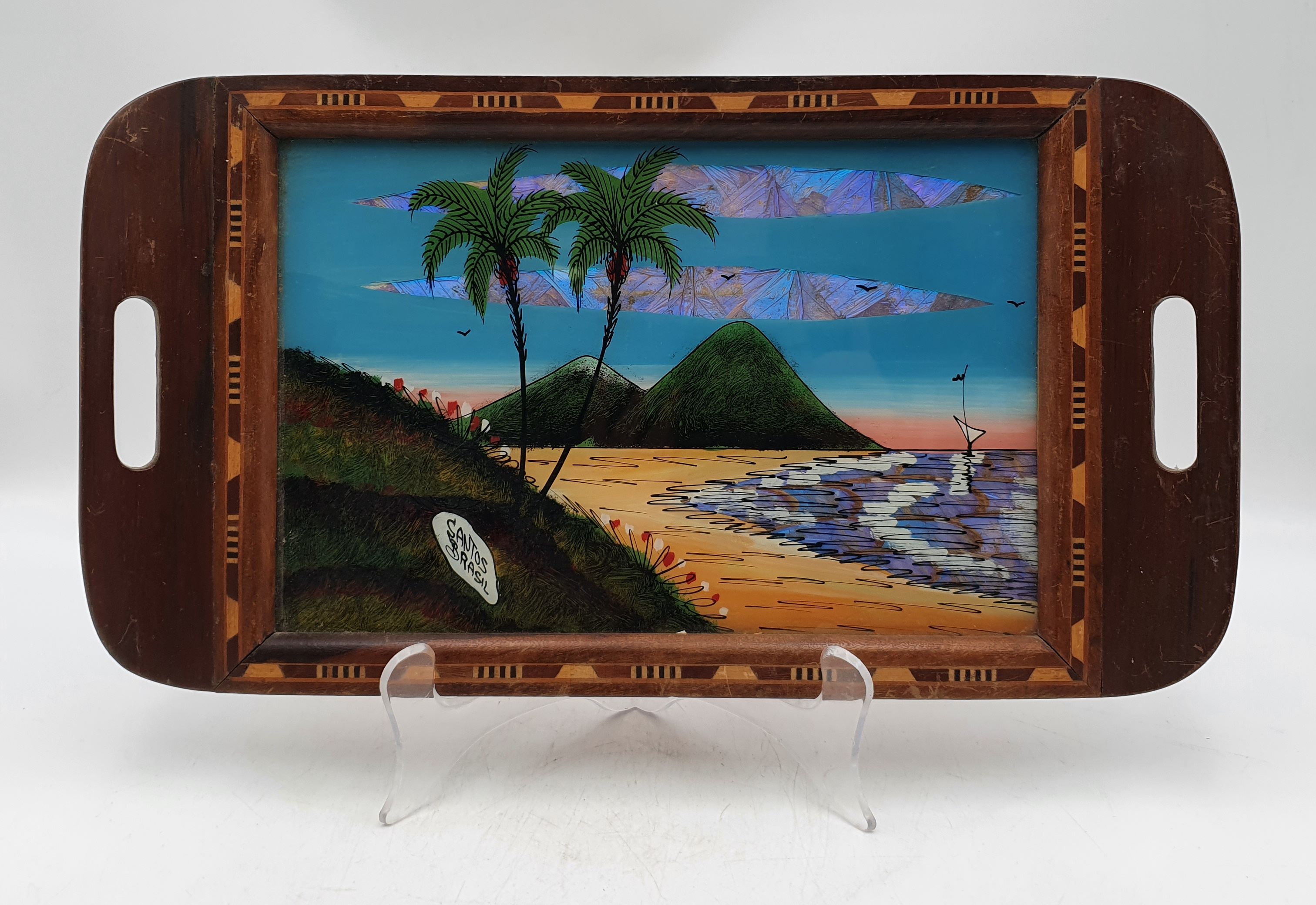 567 · AN ART DECO BRAZILIAN BUTTERFLY WING COCKTAIL TRAY