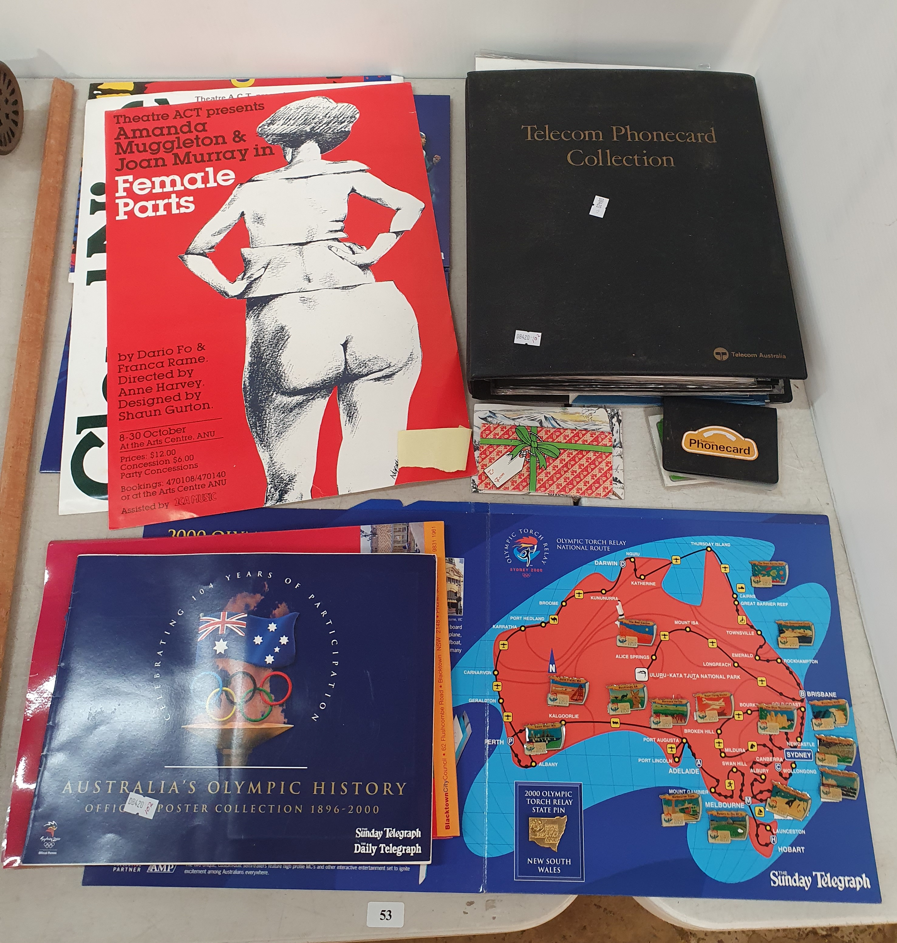 53 · A GROUP OF PHONECARDS AND EPHEMERA