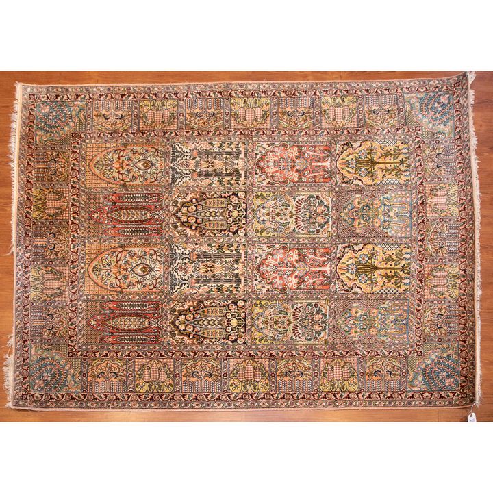 Kasmir Garden Rug, India, 5.3 x 7.1