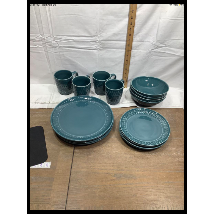 Threshold 16 pc Fairlee Stoneware Dinner Set- Blue