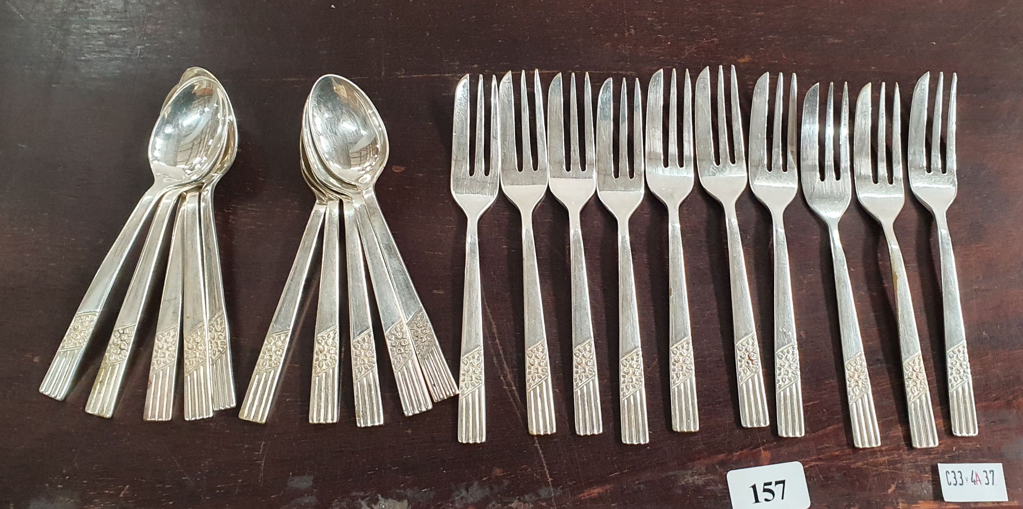A Victorian Silverplated Dessert Set For Ten