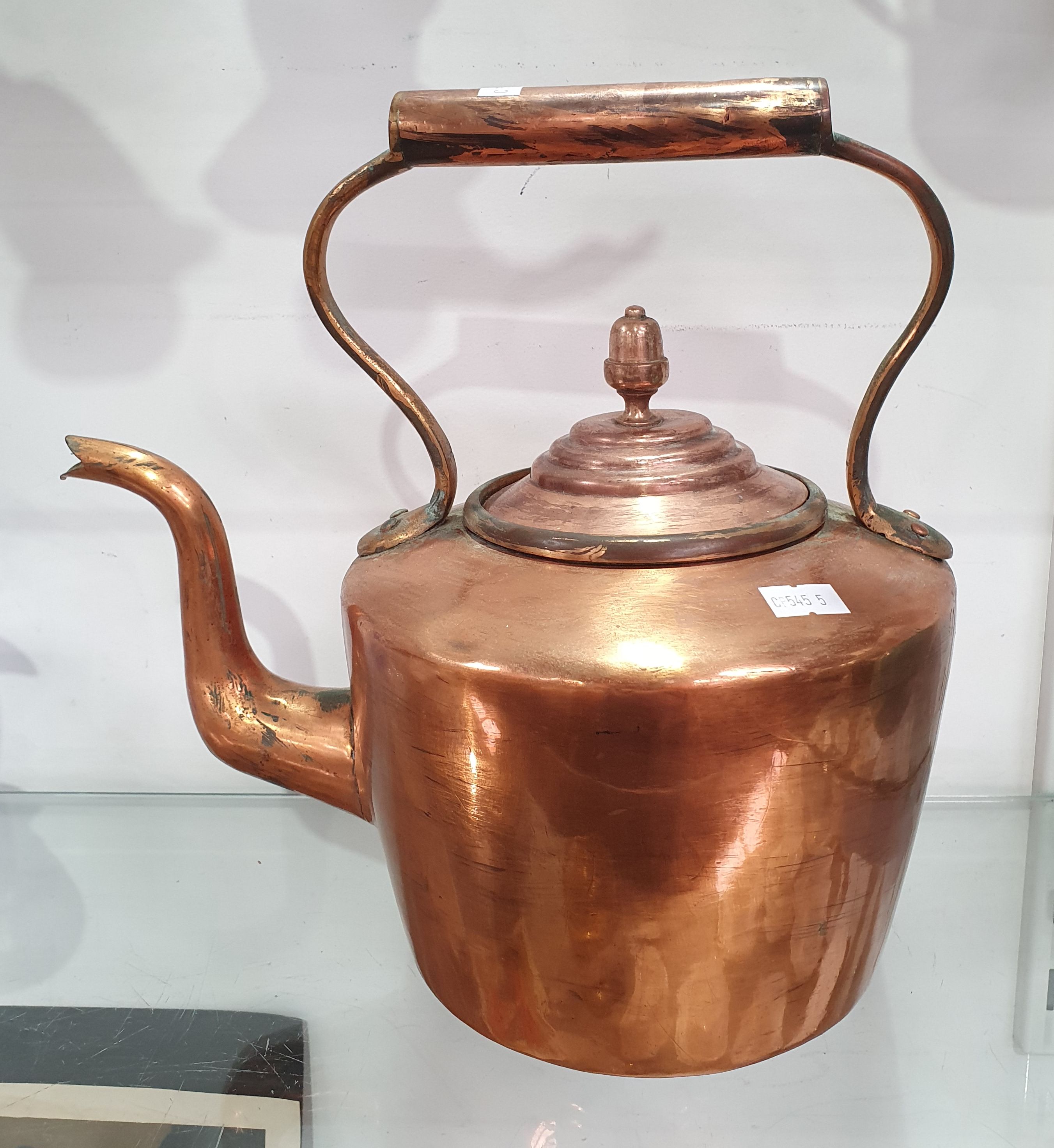 A VICTORIAN COPPER TEA KETTLE