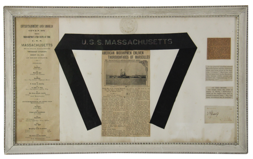 USS Massachusetts Hatband Ribbon Circa 1910 | Kaminski Auctions
