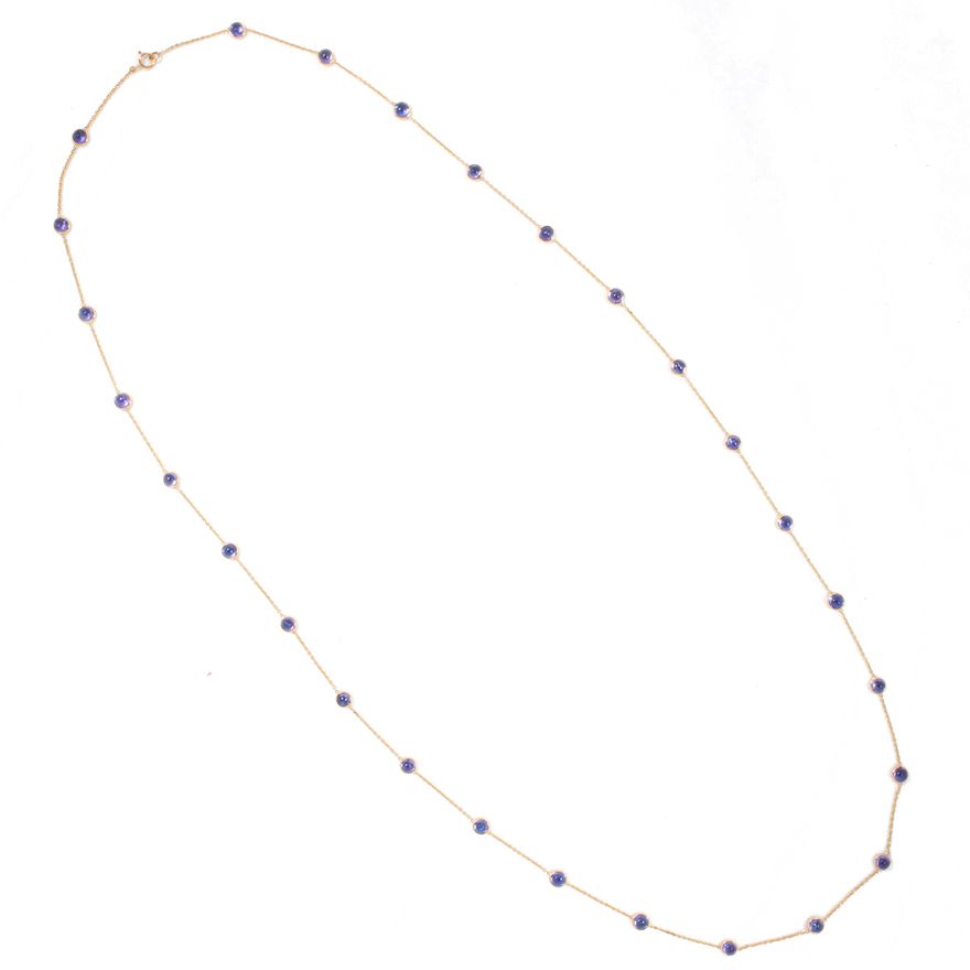 A tanzanite and 18k gold necklace