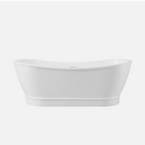 Home Decorators Collection Elinar 66 in. Acrylic Freestanding Flatbottom Bathtub in White SIDE B29