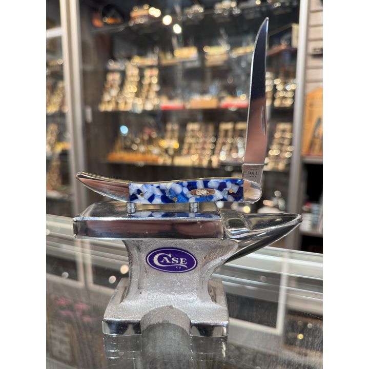50724 - Case XX 2024 Blue Crackle Kirinite Smooth Medium Texas Toothpick, Stainless Steel Blade