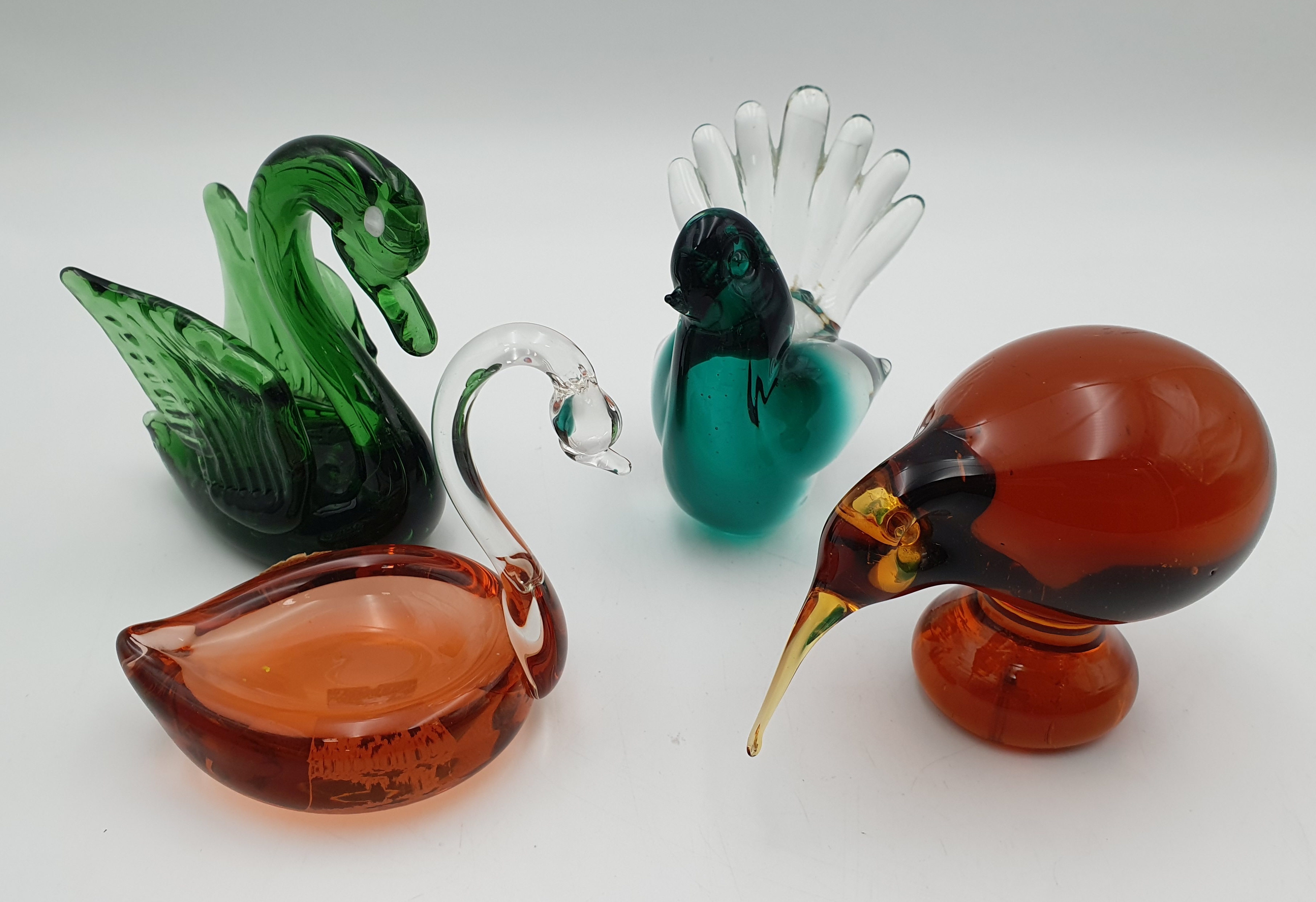 Four Glass Bird Figures