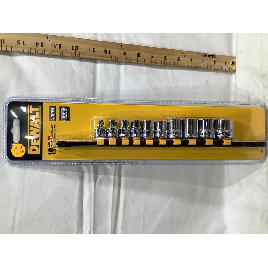 Dewalt 10pc Socket Rail, 3/8" Dr