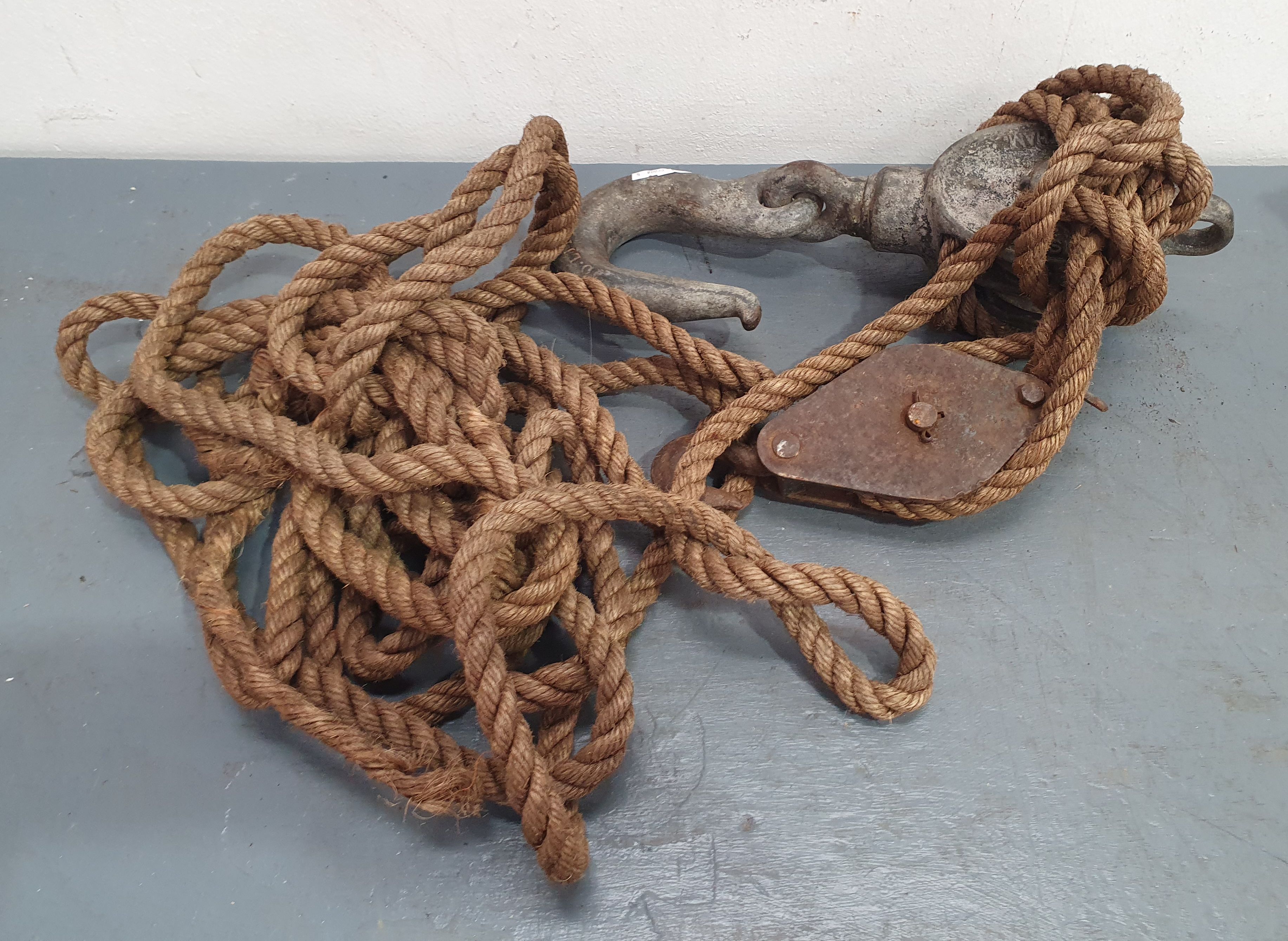 A Vintage Rope And Pulley