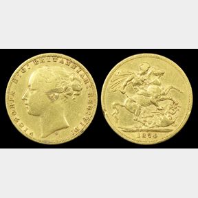 AUSTRALIA, SOVEREIGN 1874S, S3858A, Young head, scrape across ear Obv, r/k. F…