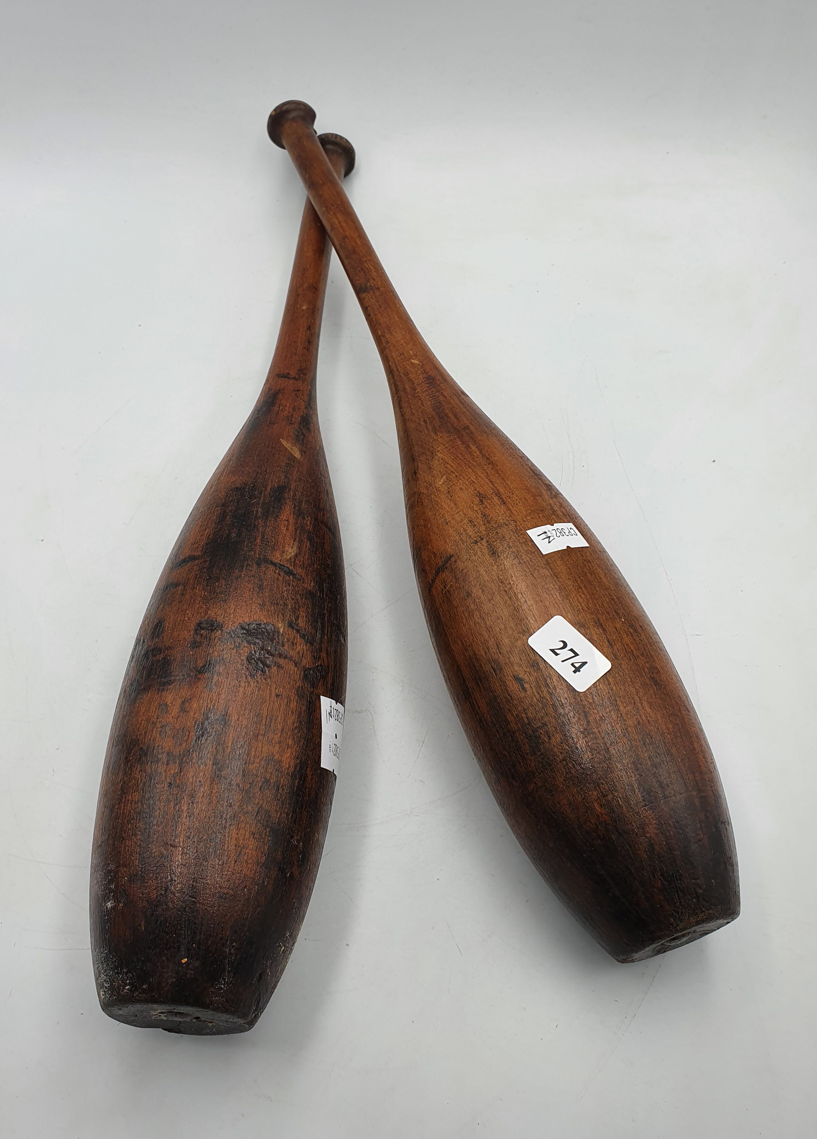 A Pair Of Vintage Timber Juggling Batons